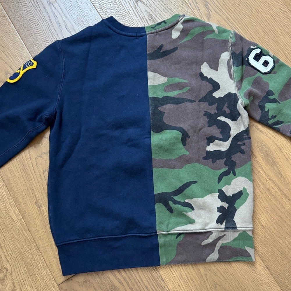 Polo Ralph Lauren Boys Crewneck Sweatshirt - Size M 10-12, Navy Blue, Camo - EUC - Picture 8 of 8